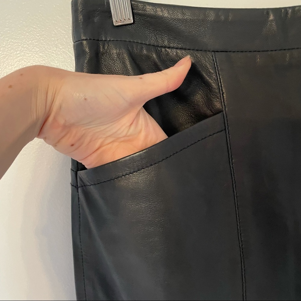 Paper Denim & Cloth Lambskin Leather Pencil Skirt - Picture 7 of 14